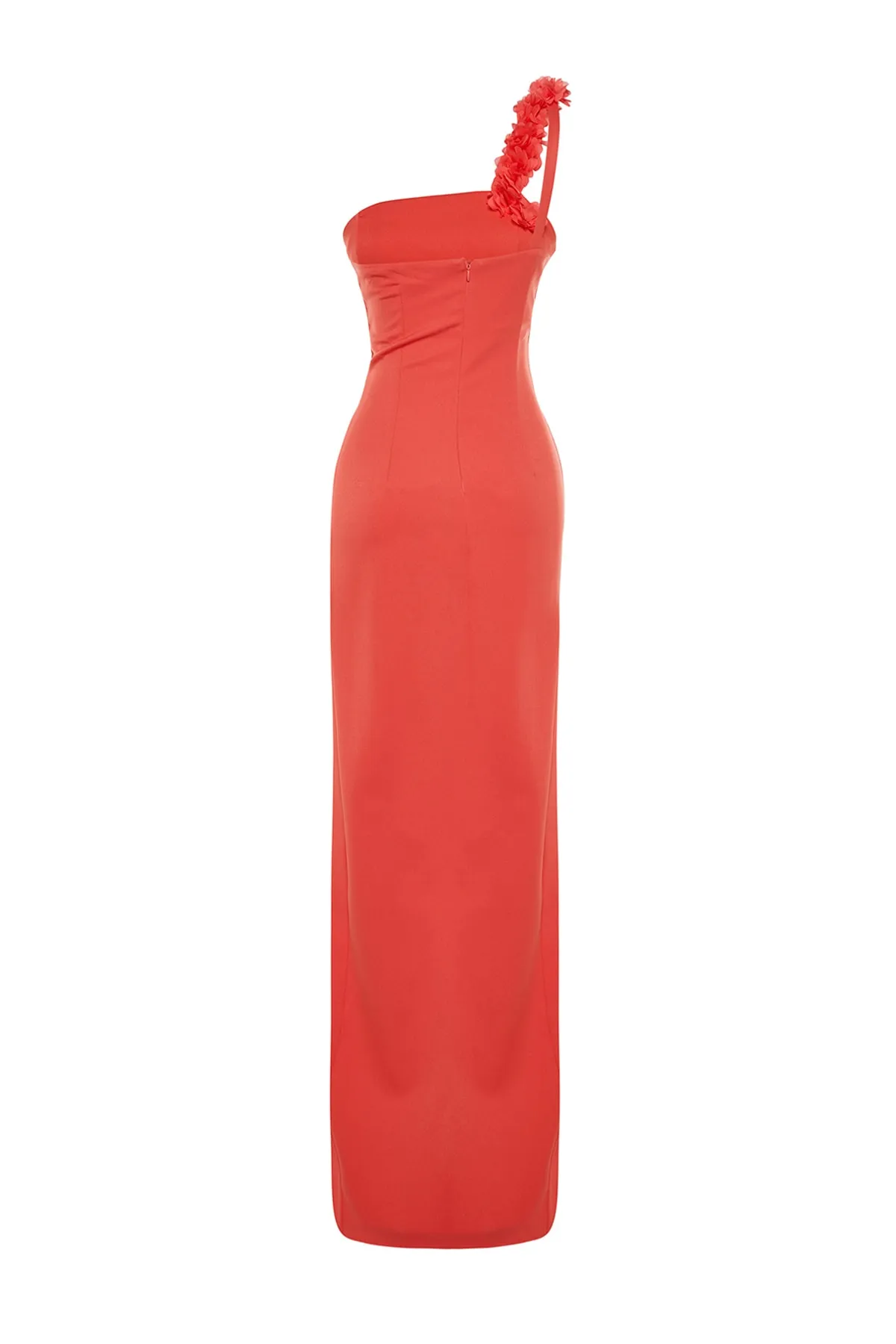 Trendyol Collection  Langes Abendkleid mit gewebten Granatapfelblüten TPRSS23AE00097
