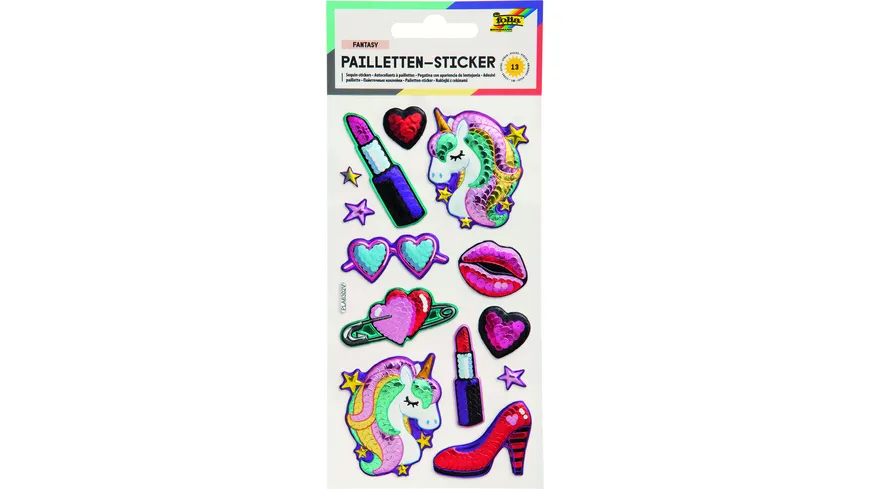 folia Pailletten-Sticker FANTASY 1 Blatt