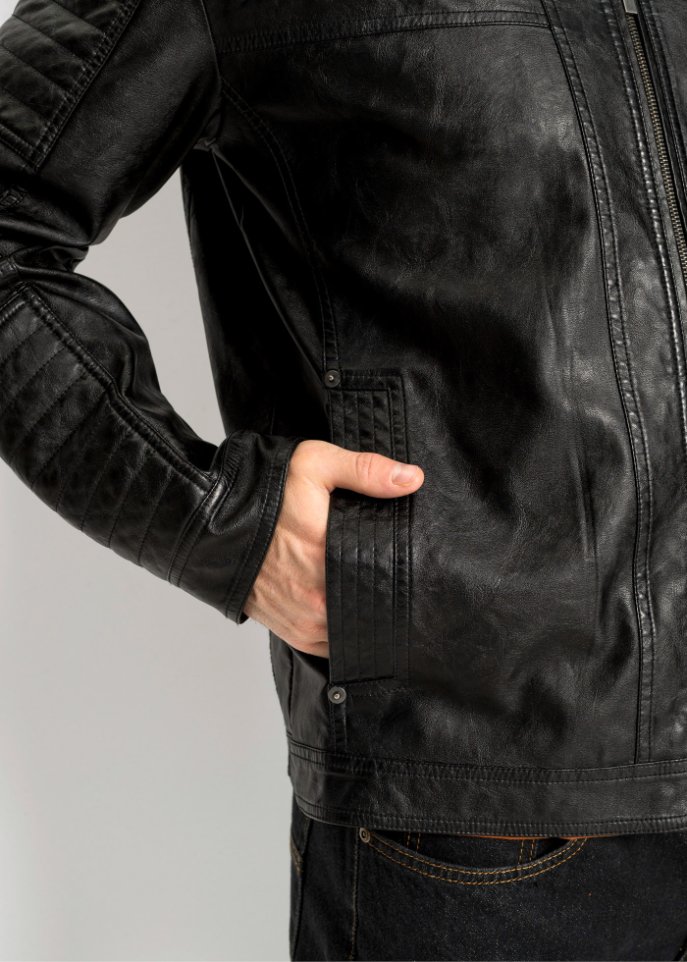 Lederimitat-Jacke