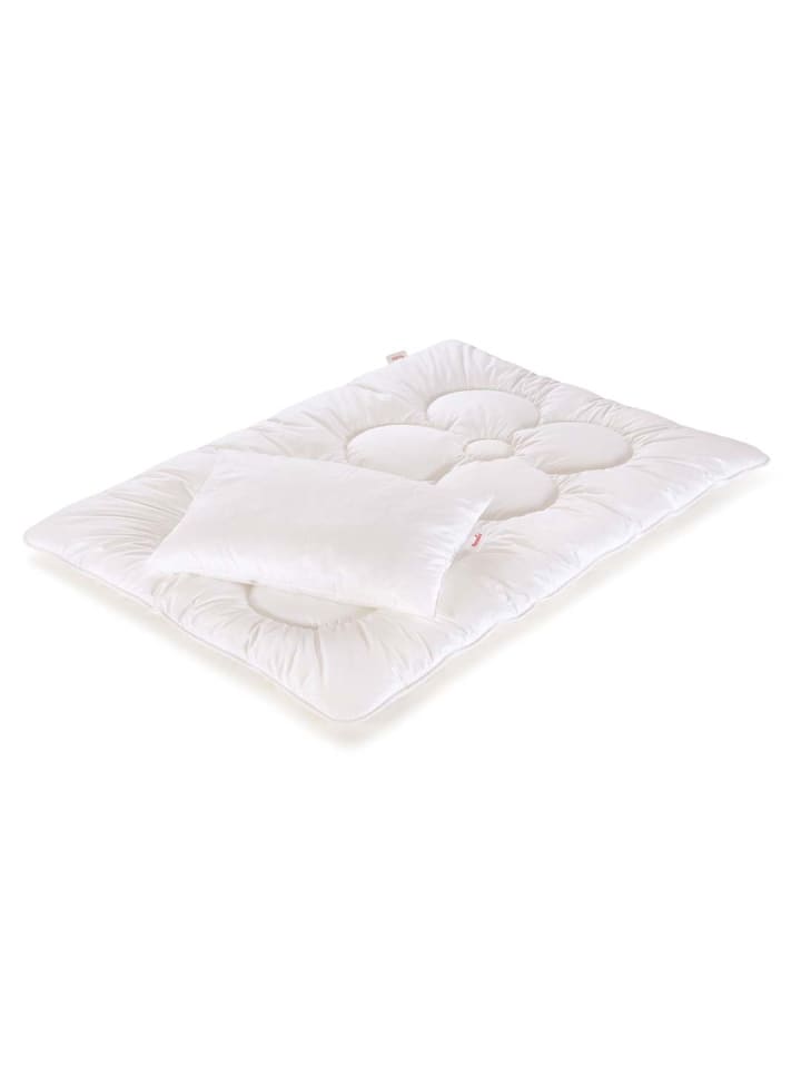 Paradies 2tlg-Set: Bettdecke und Kopfkissen „Anela Bio“ in Weiß – (B) 100 x (L) 135 cm/ (B) 40 x (L) 60 cm günstig kaufen onesize