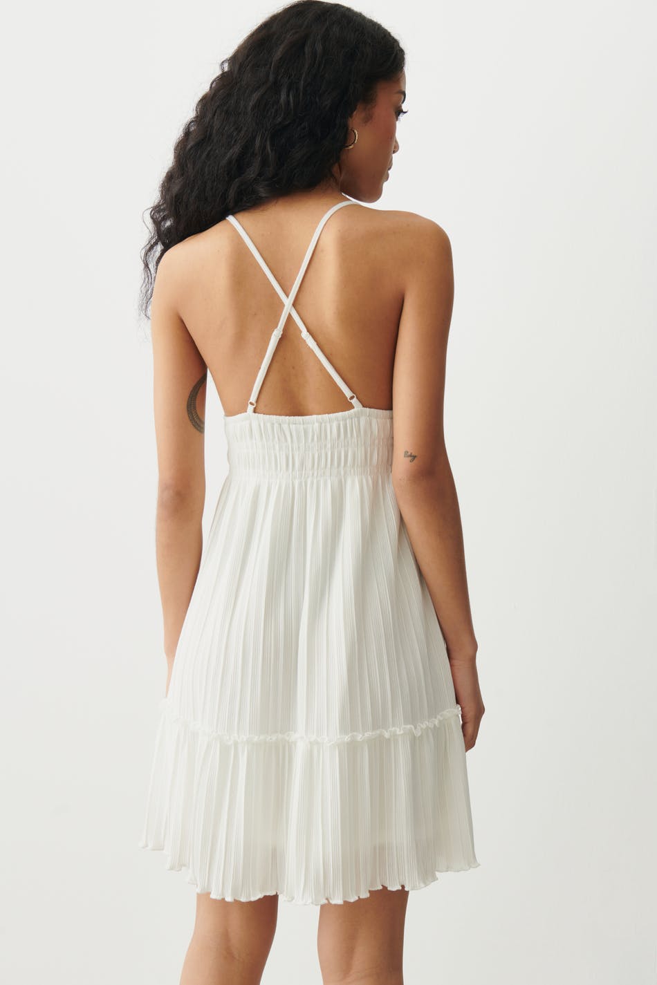 Plissé mini dress