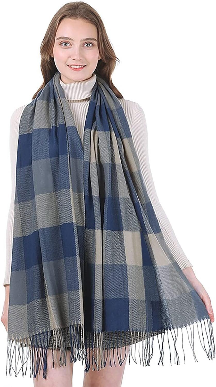 Alster Herz Modeschal Karierter Damen Schal mit Fransen, im Oversize Look, A0320, ideal für Herbst Winter