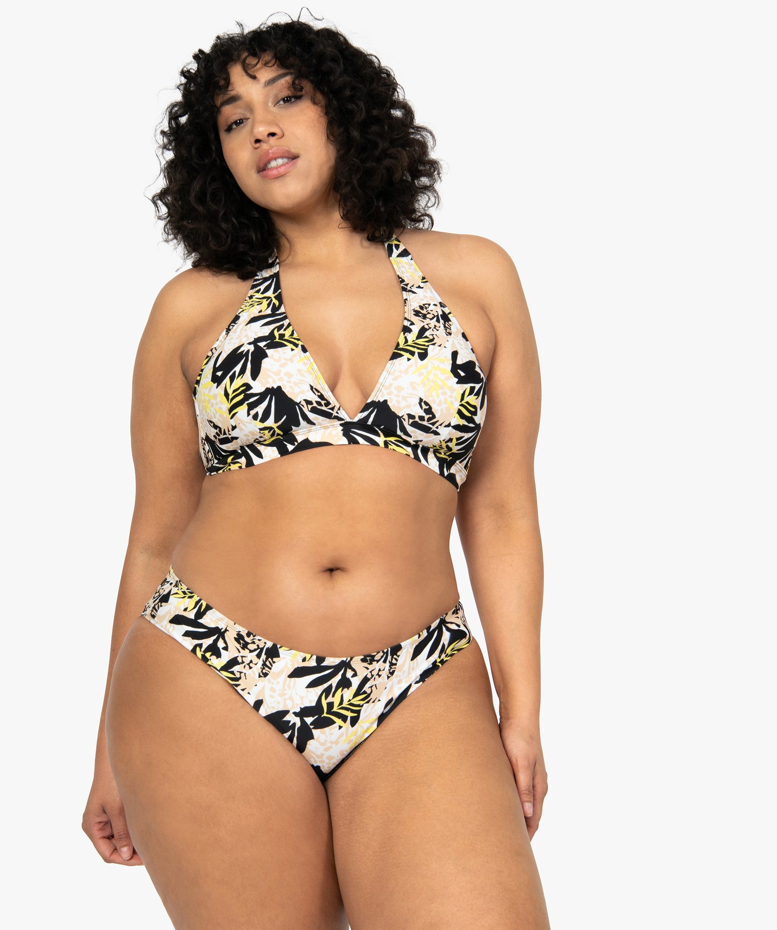 Bas de maillot de bain femme grande taille forme culotte imprime | GEMO