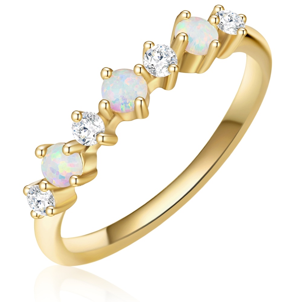 Glanzstücke München Bague en argent Argent sterling Oxyde de zirconium (CZ) en Or jaune Bague