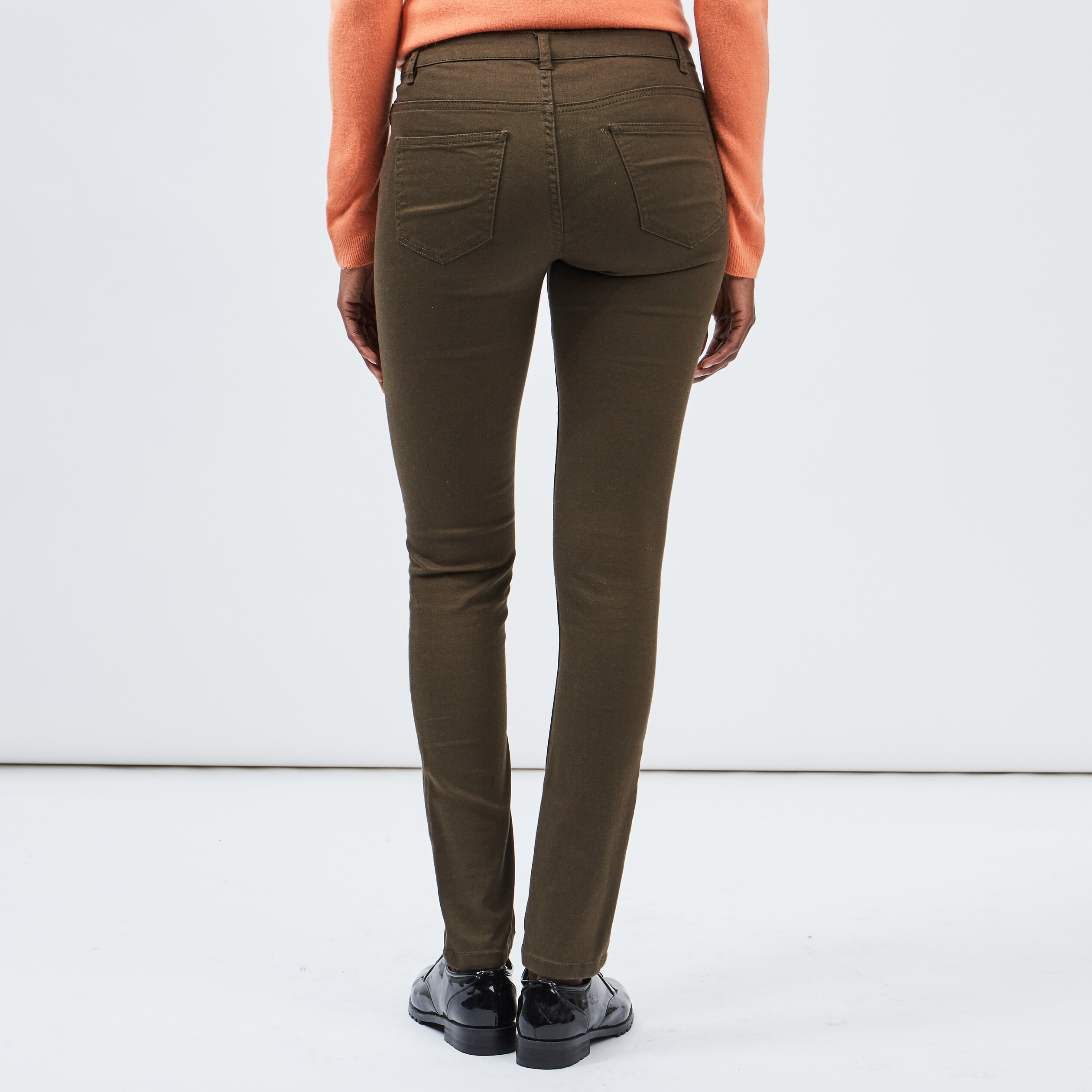 Pantalon slim taille normale vert kaki femme | La Halle