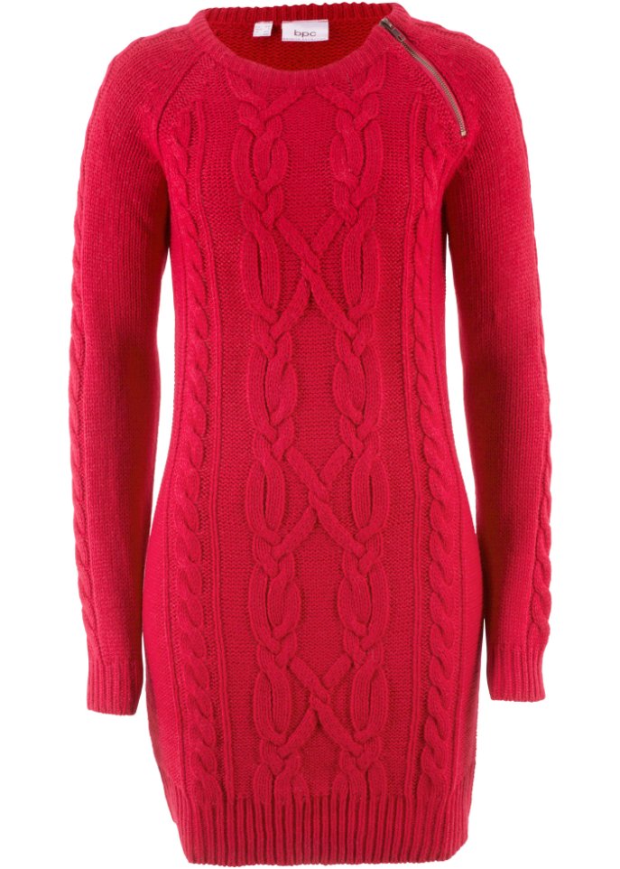 Strickkleid mit Reißverschluss-Detail