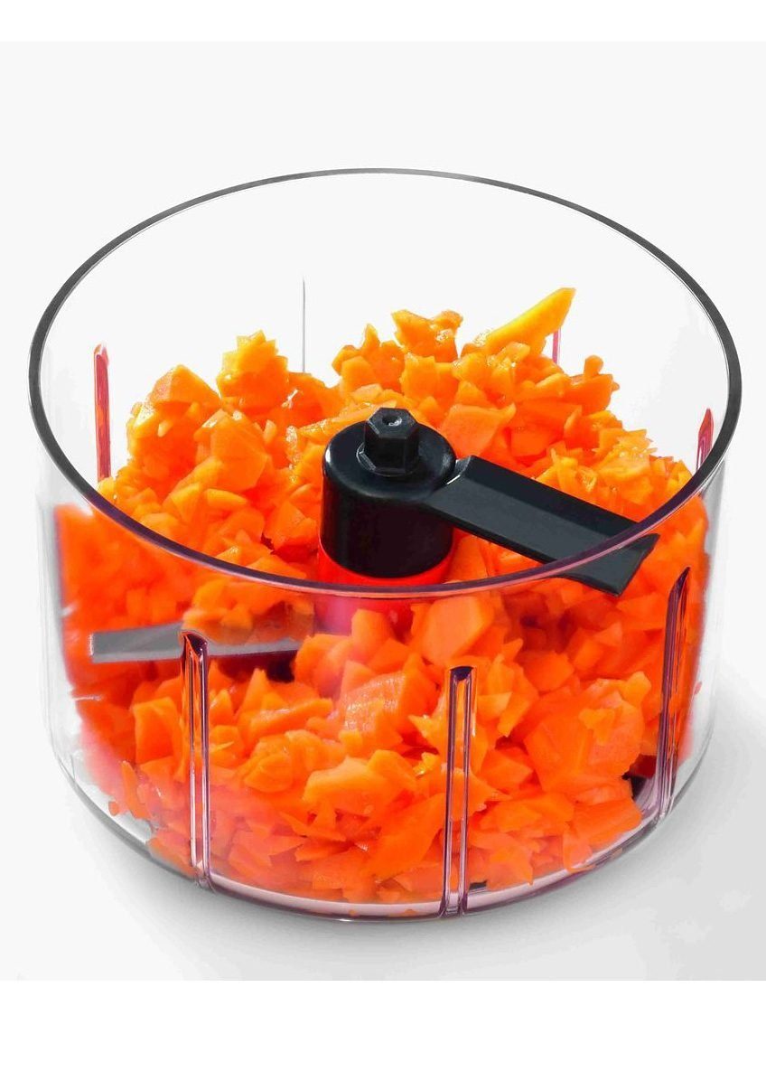 RÖSLE Zerkleinerer Gemüseschneider, scharfe Klingen, Kräuterkörbchen, Mixer-Einsatz, Frischhaltedeckel