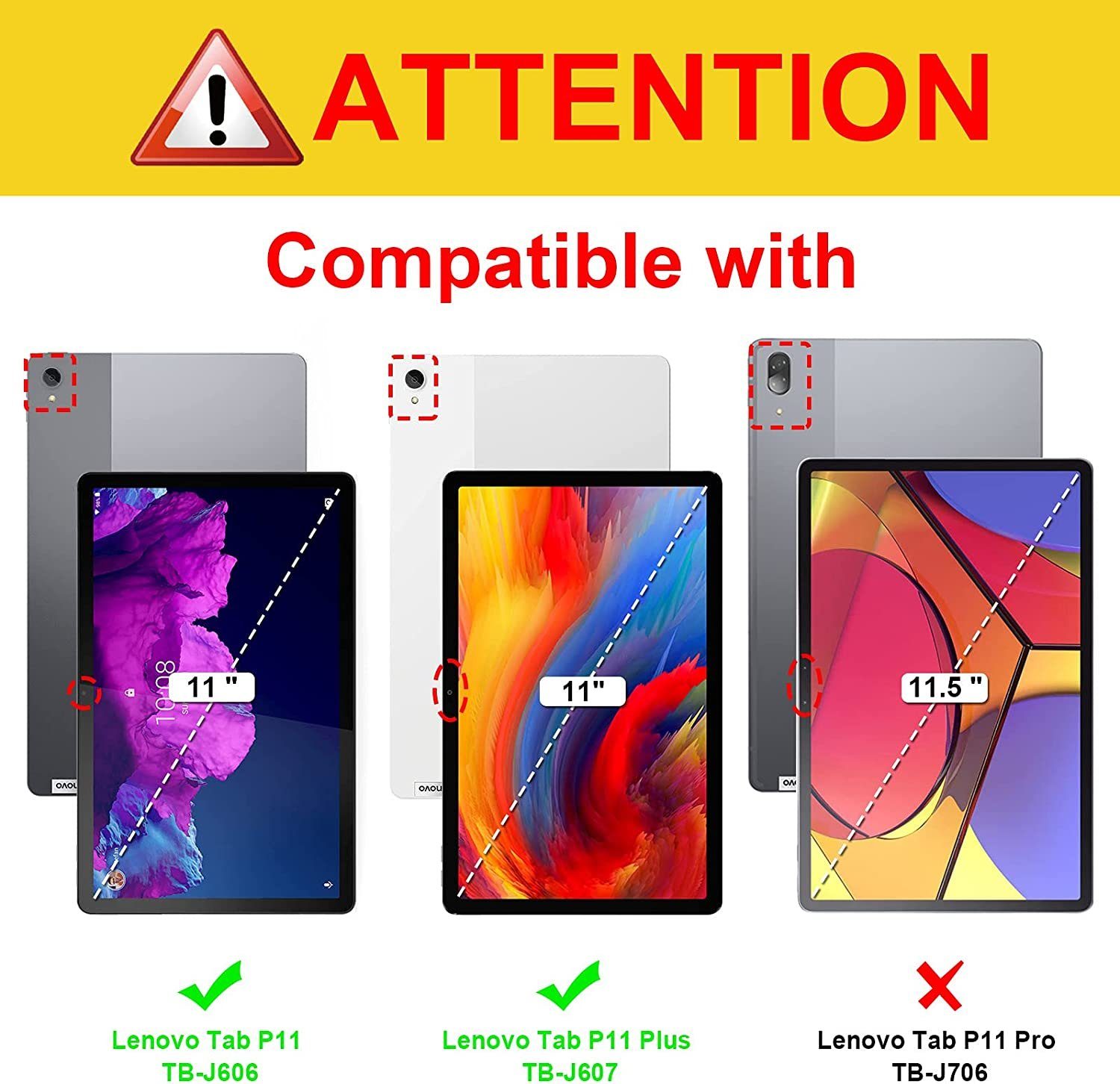 Fintie Tablet-Hülle für Lenovo Tab P11 (TB-J606) / P11 Plus (TB-J616/TB-J607) 11 Zoll 2021