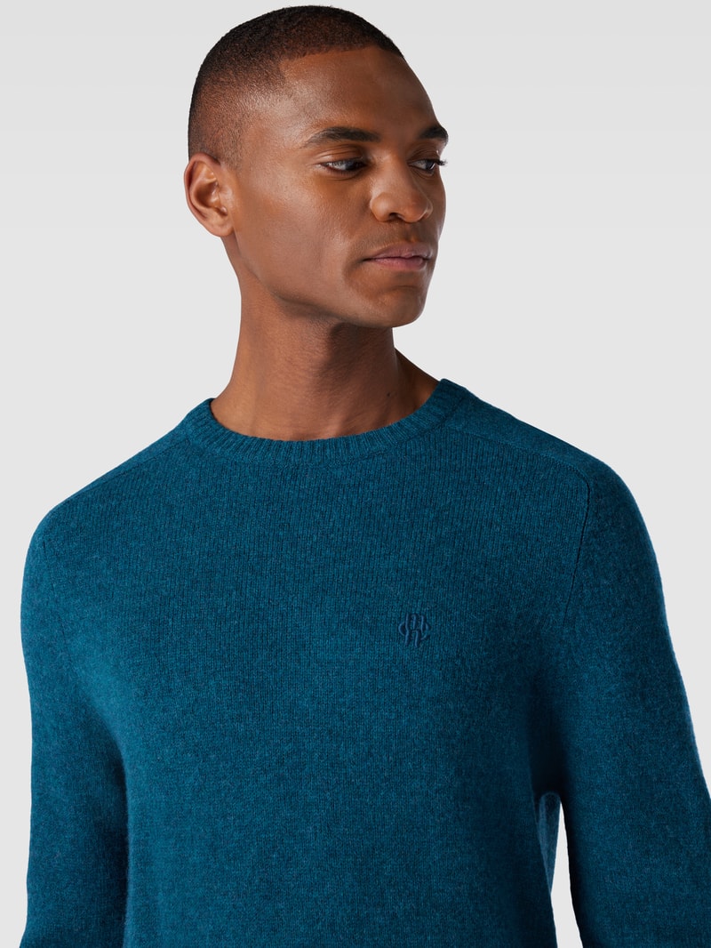 Strickpullover aus Lammwolle Modell 'TANGUY' in lagune meliert