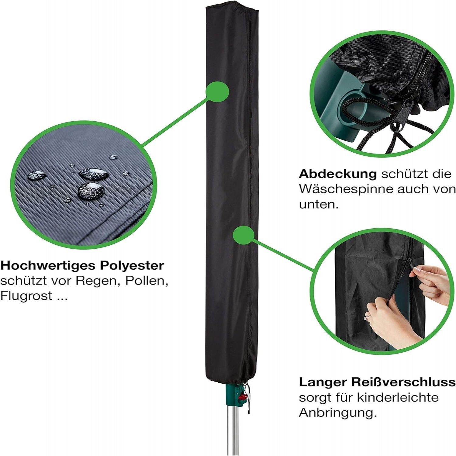 Fokelyi Wäschespinne-Schutzhülle Professional Schutzhülle für Wäschespinne Universelle Abdeckung