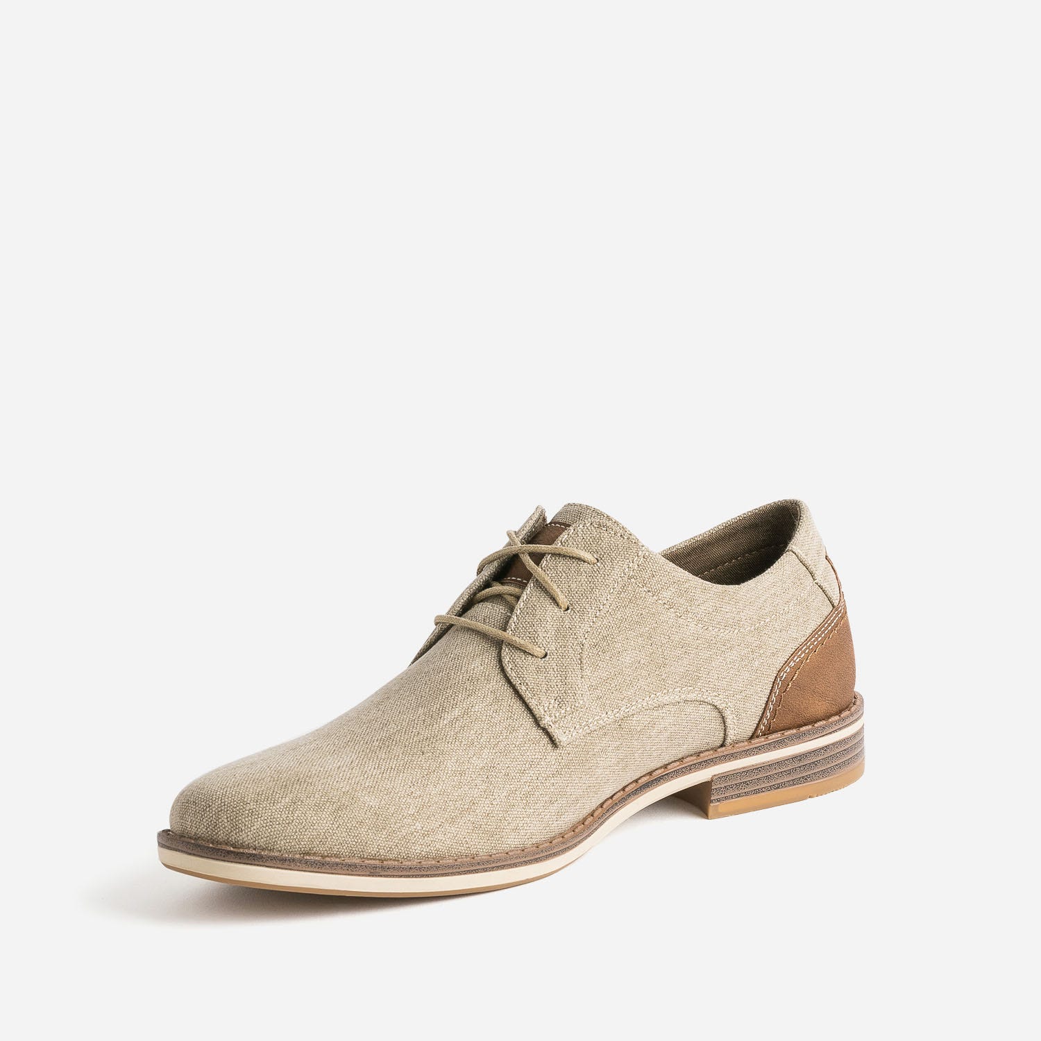 Derby beige en textile chiné