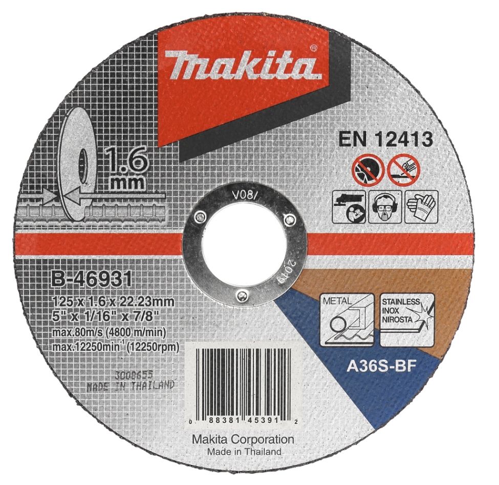 Makita Zubehör B-46931 Trennscheibe 125x22,23x1,6mm Edelstahl