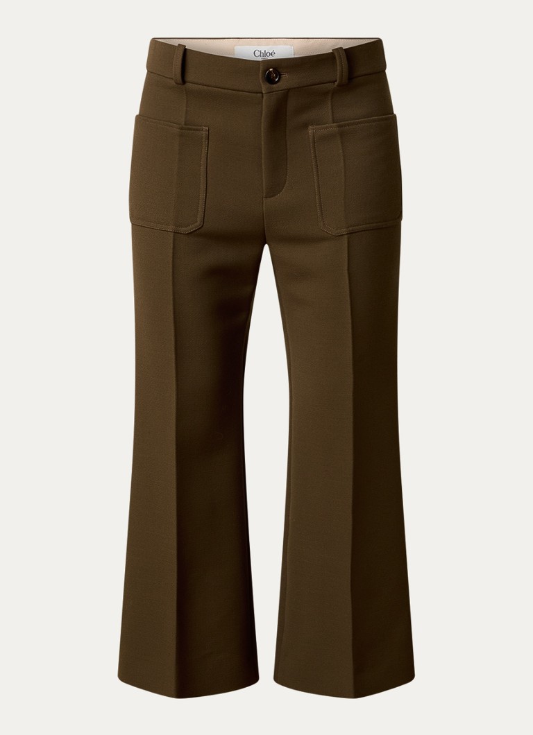 Chloé  High waist flared fit cropped pantalon van wol
