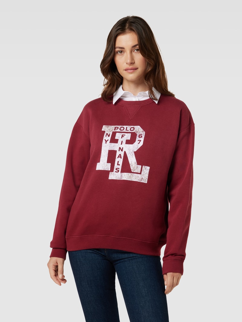 Sweatshirt mit Label-Print in rot