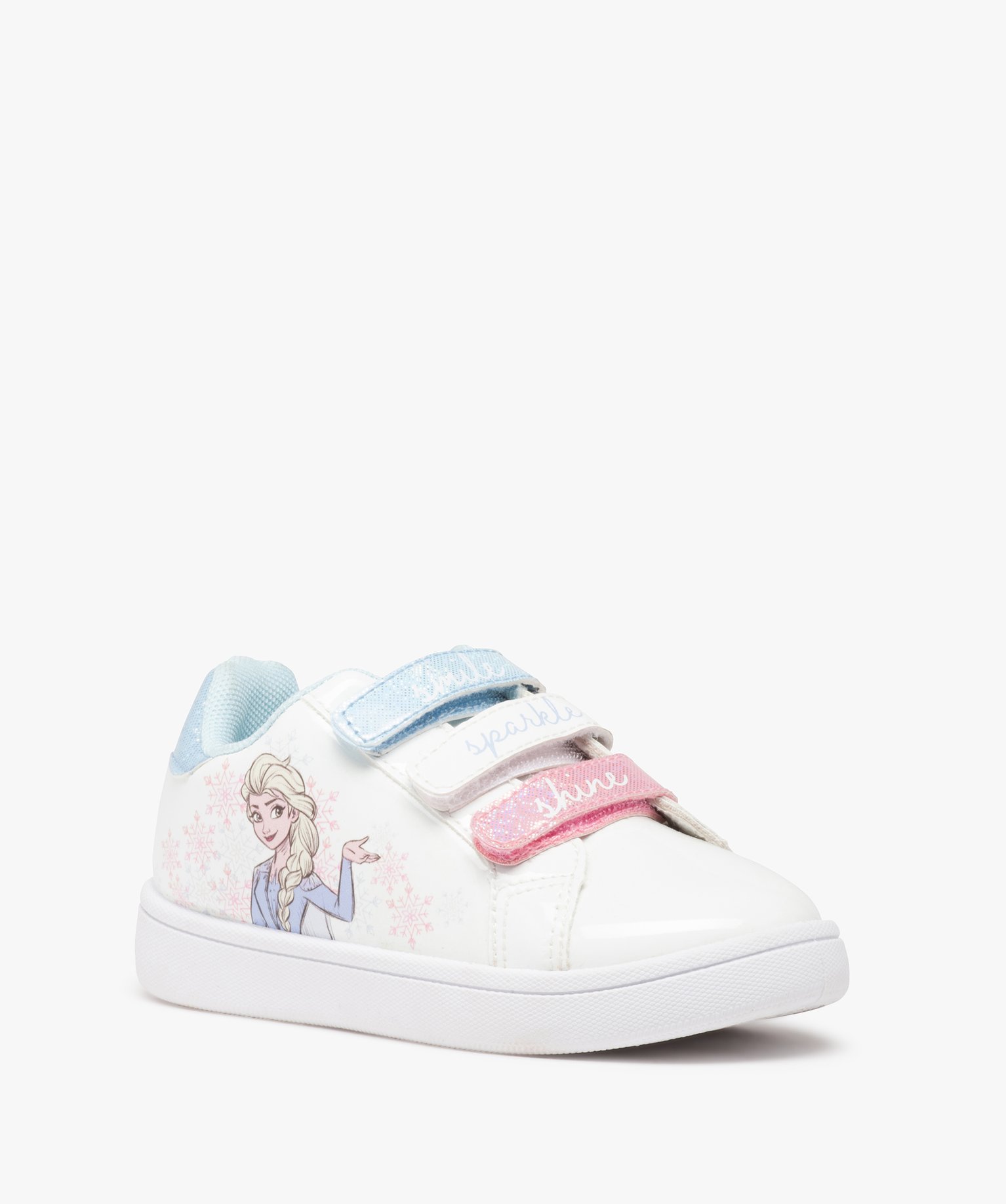 Baskets fille vernies à détails brillants - Reine des neiges blanc | GEMO