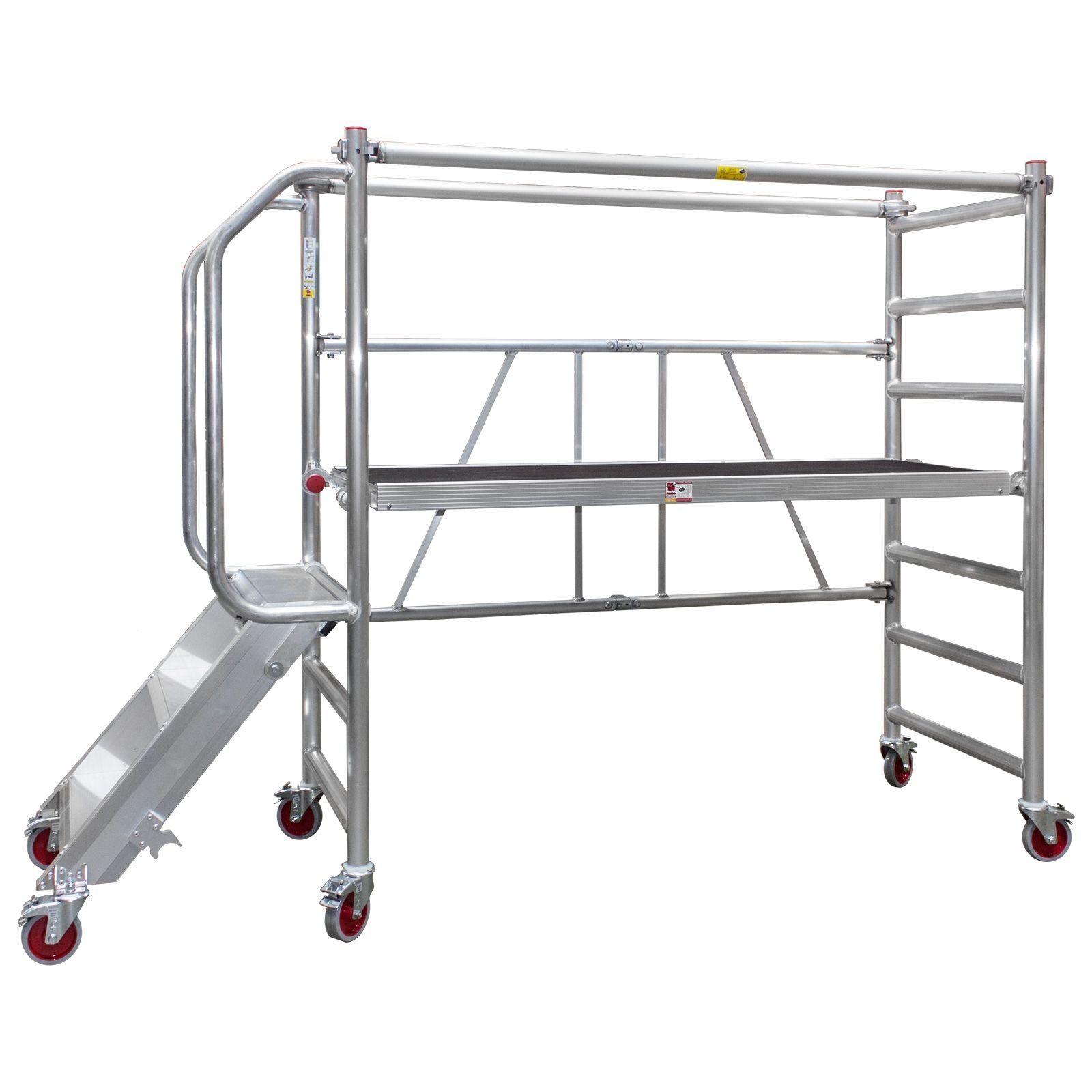 Jumbo Unterstellbock Profi Aluminium-Gerüst mit Treppe klappbar 178X74 cm 178SKT
