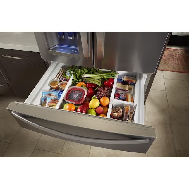 Whirlpool 24.5-cu ft 4-Door French Door Refrigerator with Ice Maker (Fingerprint Resistant Stainless Steel) ENERGY STAR