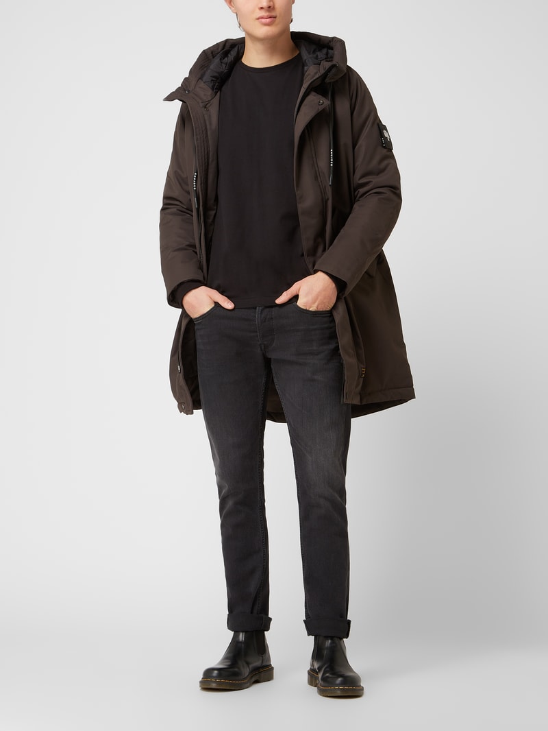 Parka mit Kapuze Modell 'Tuck' in anthrazit