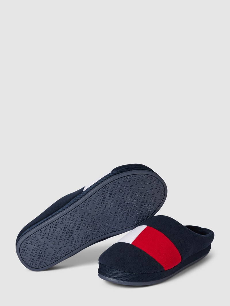 Hausschuhe mit Label-Detail Modell 'TOMMY HILFIGER FLAG' in marineblau