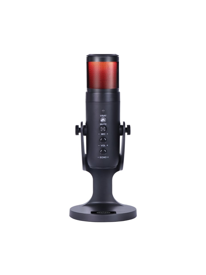 COFI 1453 Qware Gaming Mikrofon USB Mikrofon mit RGB Hintergrundbeleuchtung in Schwarz günstig kaufen onesize