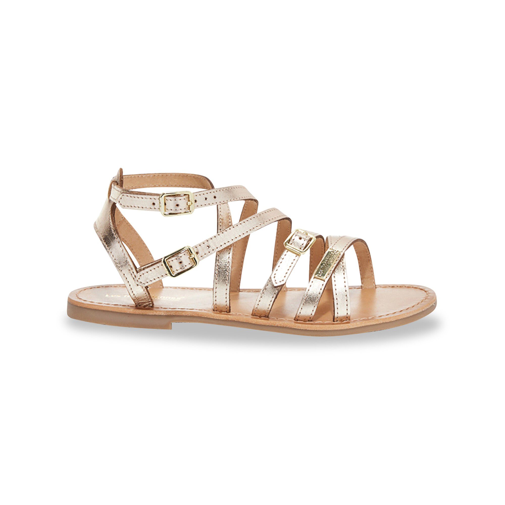 Sandales plates multibrides en cuir Bukel