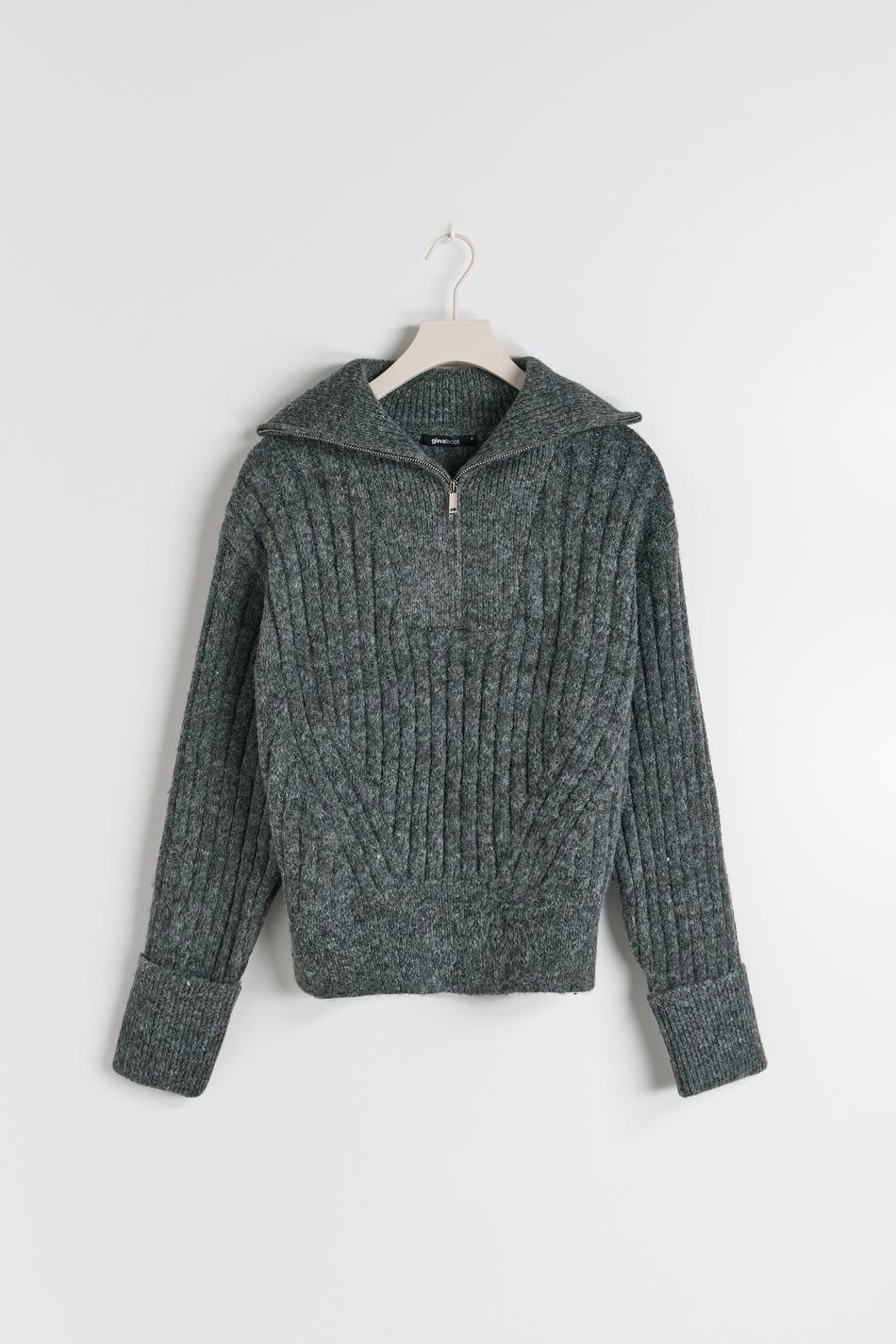 Knitted zip sweater