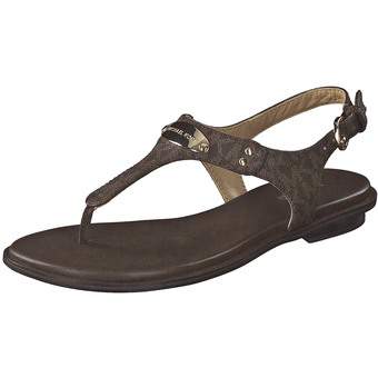 Michael Kors MK Plate Thong Sandale in braun