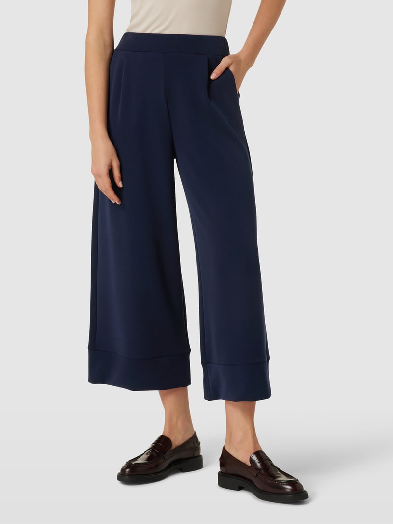 Stoffhose in verkürzter Passform in marineblau