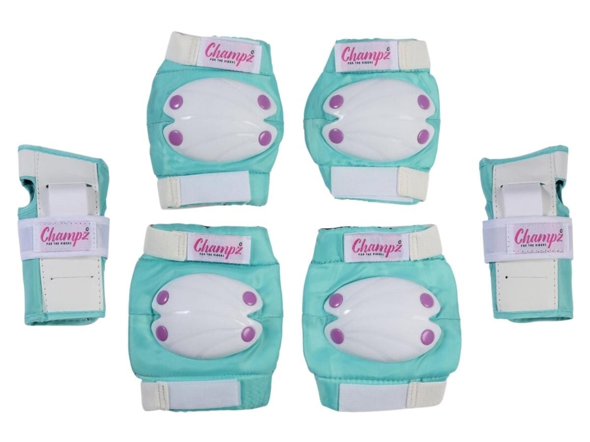 Champz Türkis/Weiß Kinder Skate Schutzset