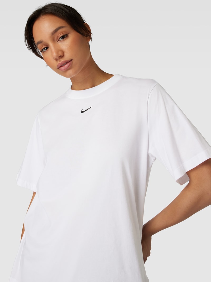 Oversized T-Shirt mit Label-Print in weiß
