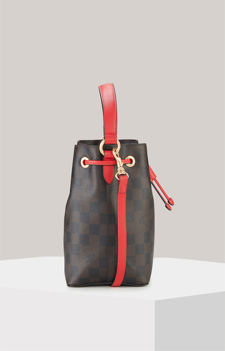 Bucket-Bag Piazza Edition Franziska in Braun/Schwarz