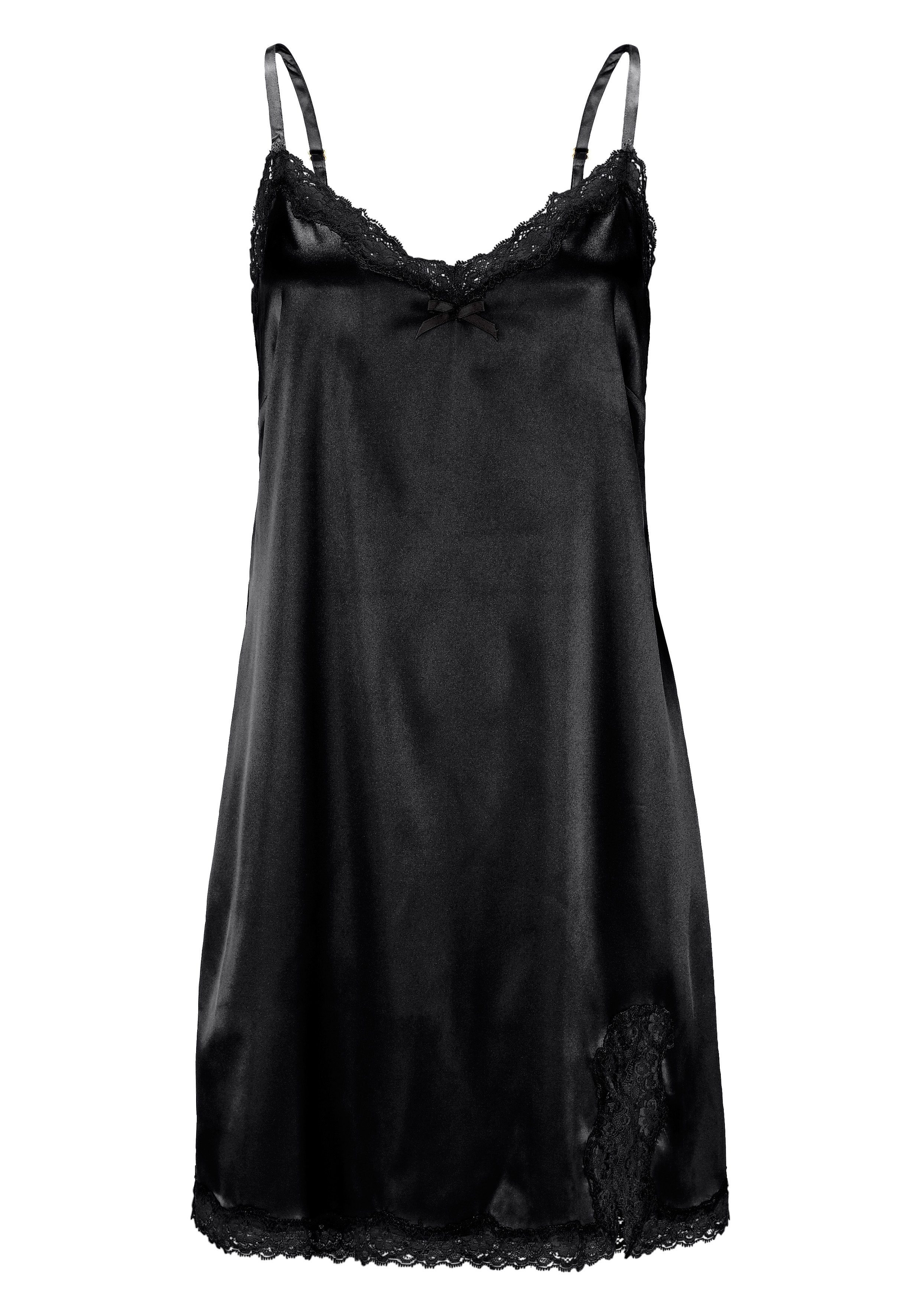 LASCANA Negligé Dessous aus edlem Satin-Stretch mit verführerischer Spitze
