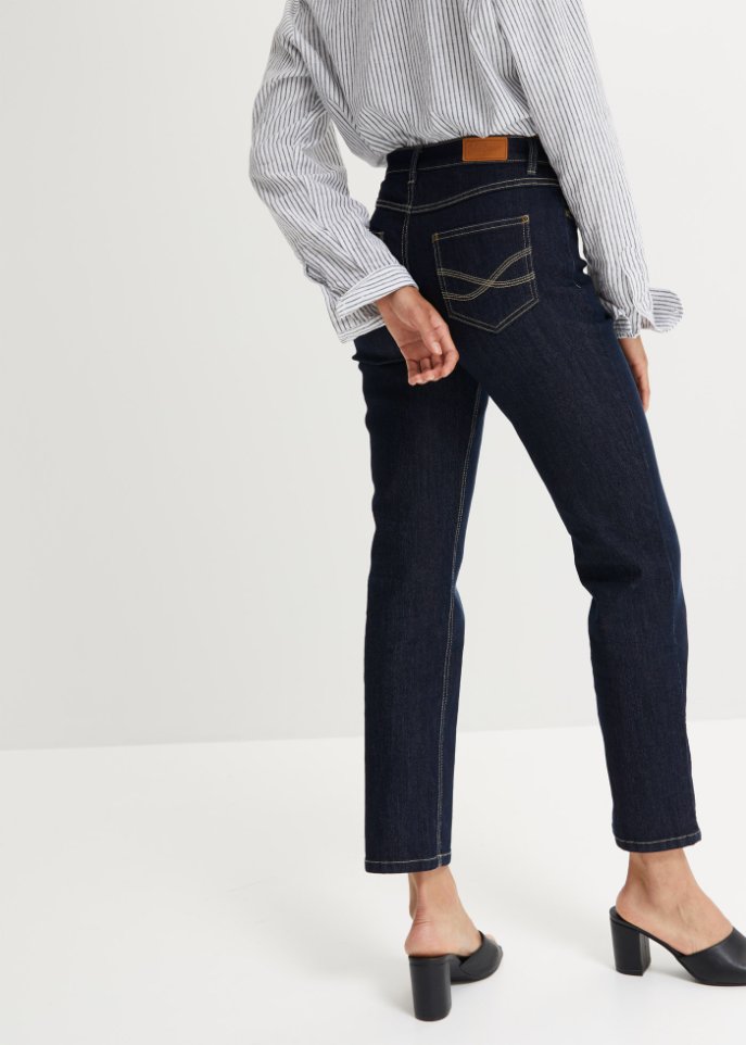 Straight Komfort-Stretch-Jeans, verkürzt