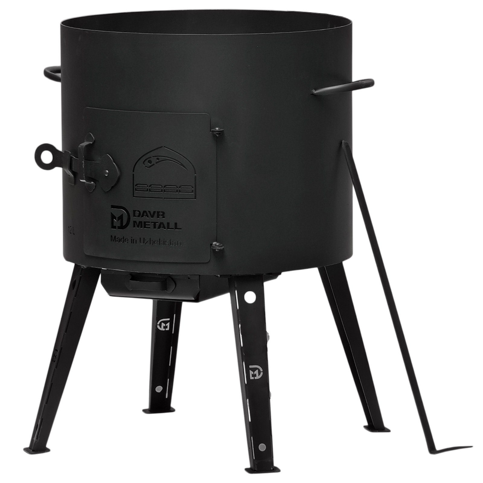 Feuerstelle Ø40 2mm stahl Utschak Campingofen 12L Kazan Rund, (Kasan Feuerstelle Feldküche Außenküche Eintopfofen Gulaschkanone Uchag)