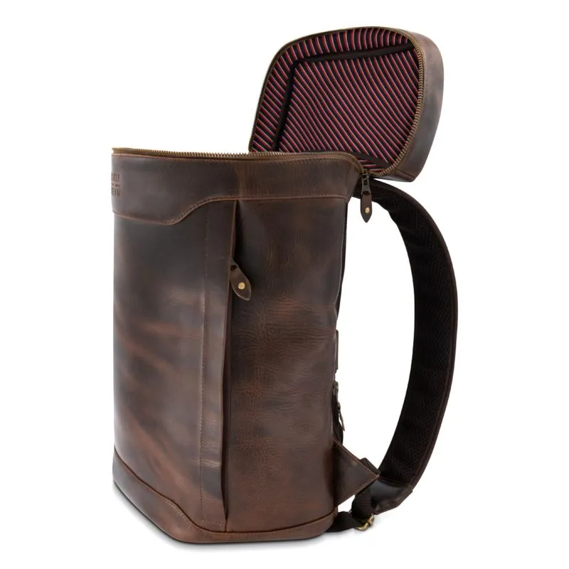 Buckle & Seam Leder Rucksack Siwa - Braun \/ Stripes