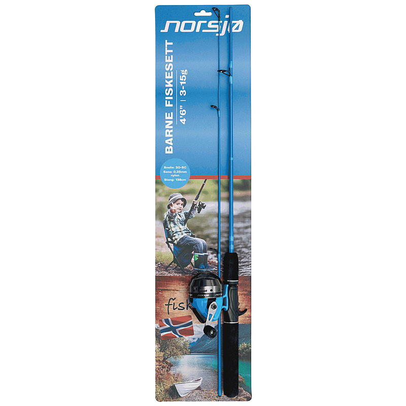Norsjø Fiskesett barn 4'6 3-15 g, blå/rosa, Norsjø
