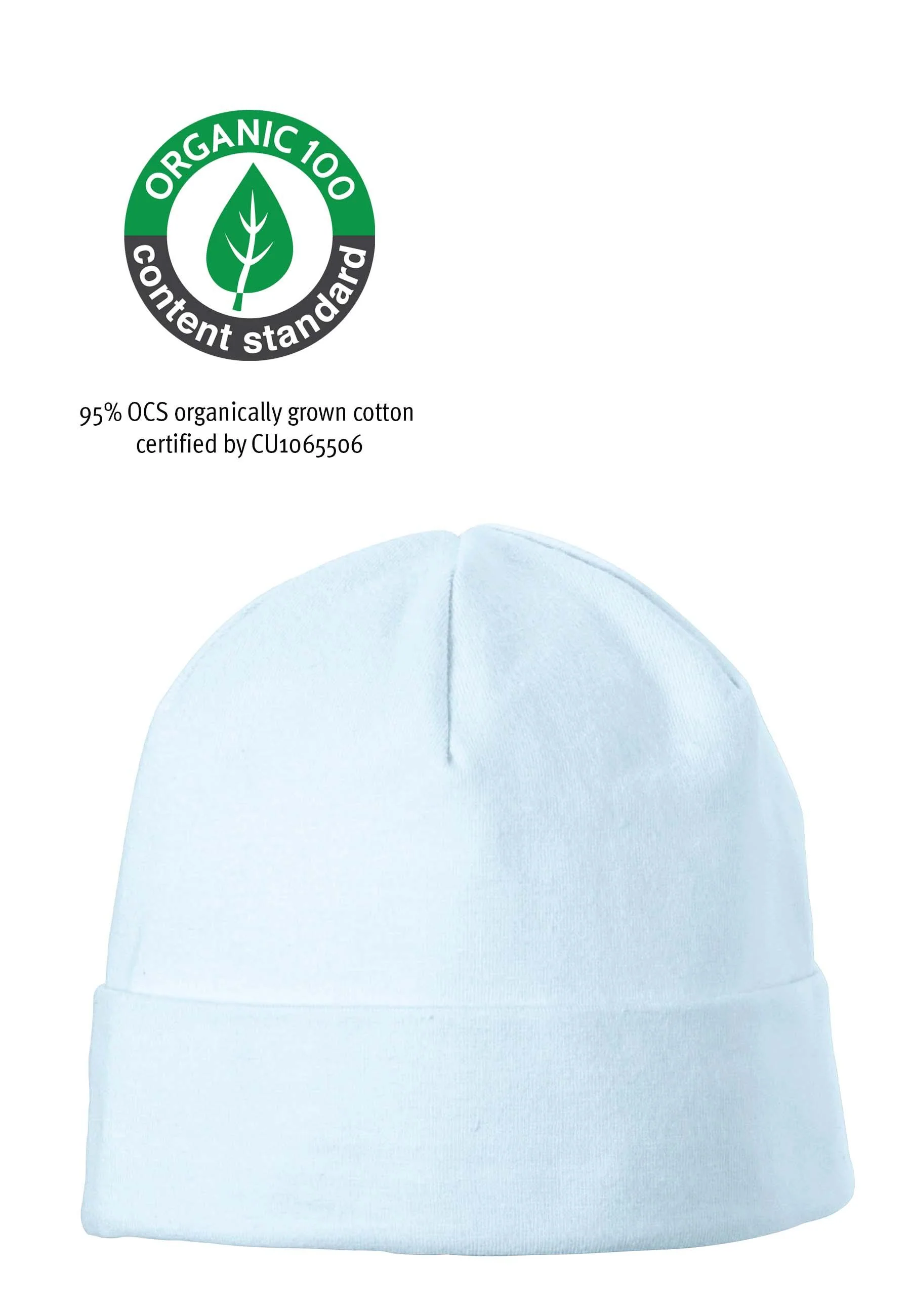 OCS Beanie aus Singlejersey (Bio) uni in Weiß