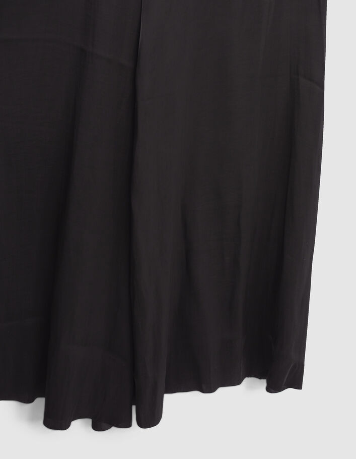 Robe longue noire fluide fendue Femme