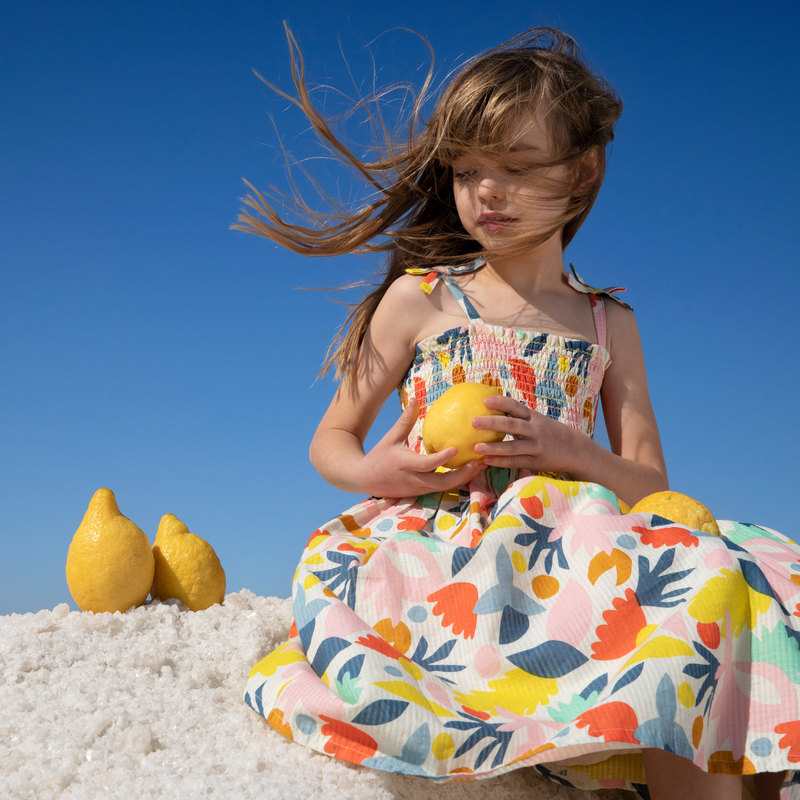 Robe fille pop couleur blanche Catimini