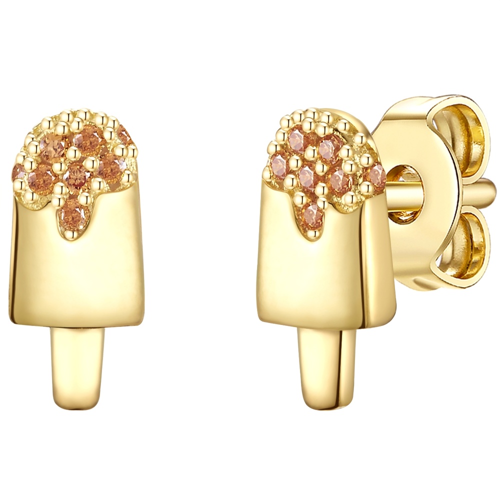 Glanzstücke München Puces d'oreilles en argent Popsicle Argent sterling Oxyde de zirconium (CZ) en Or Boucles d'oreilles