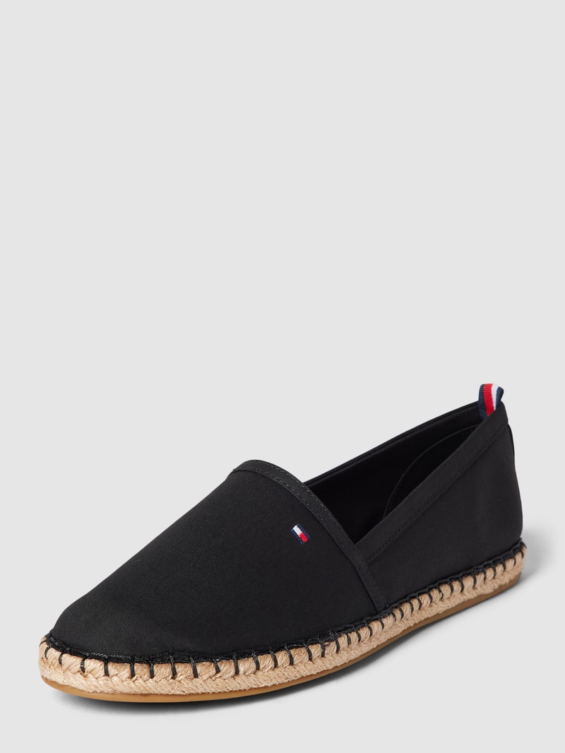 Espadrilles mit Label-Stitching in schwarz