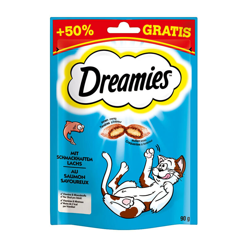 Dreamies Snacks Dreamies +50% gratis 6x90g Lachs