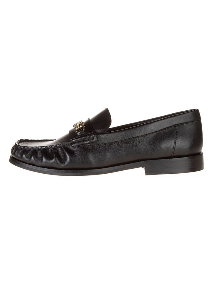 Tommy Hilfiger Shoes Leder-Mokassins in Schwarz günstig kaufen