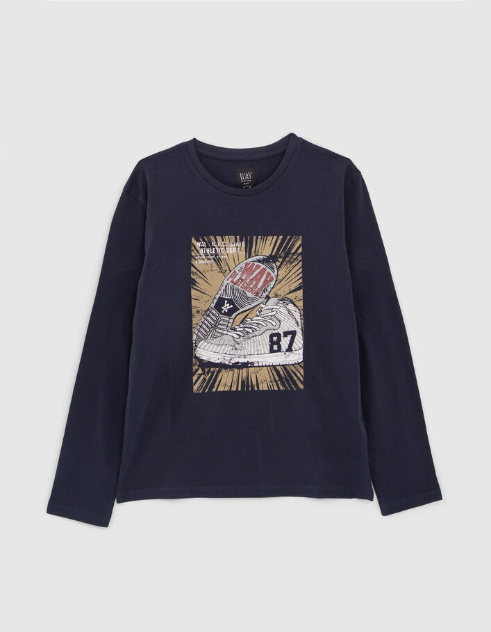 T-shirt marine visuel sneakers garçon