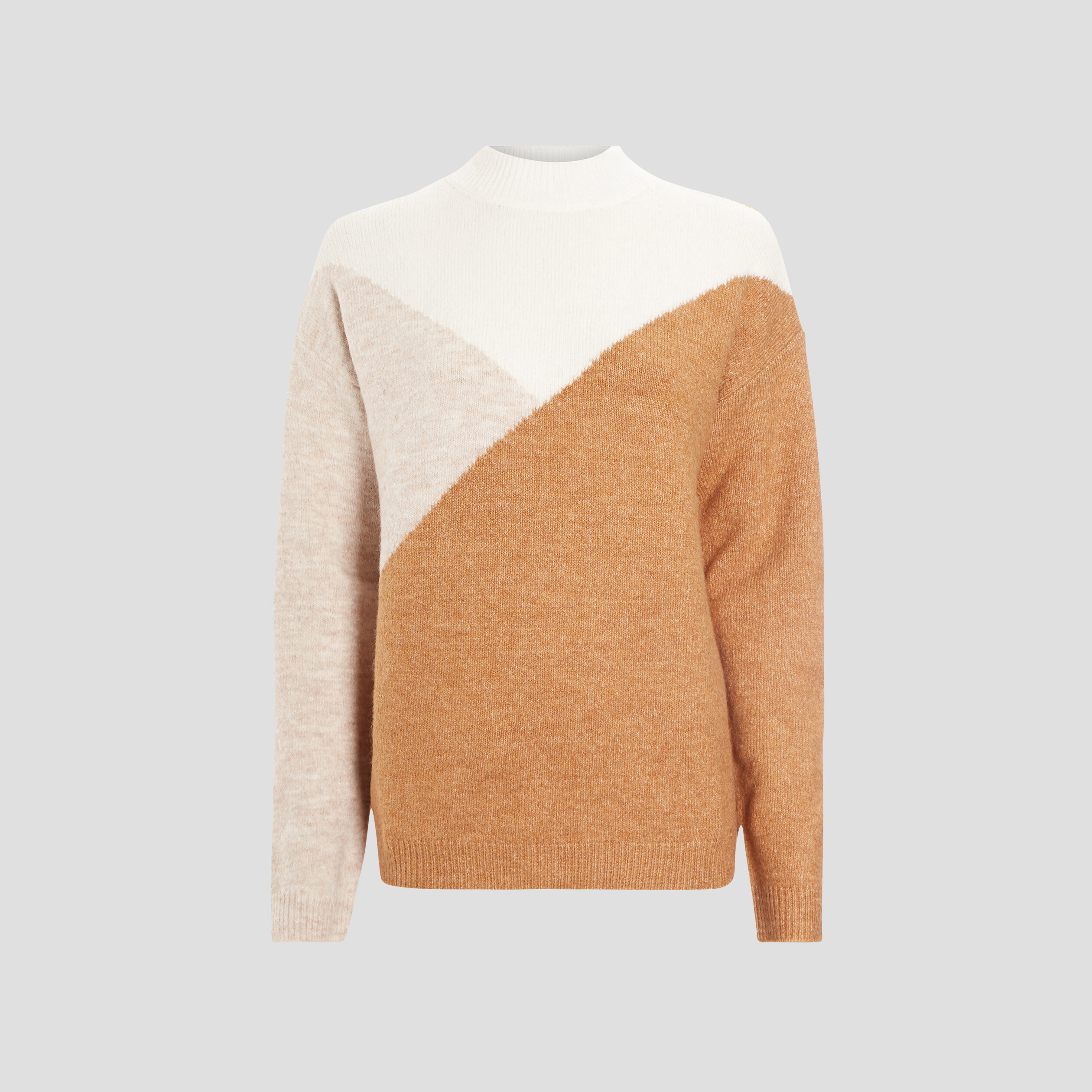 Pull avec col montant sable femme | La Halle