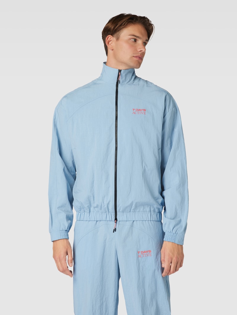 Trainingsjacke mit Zweiwege-Reißverschluss Modell 'Track Suit' in rauchblau