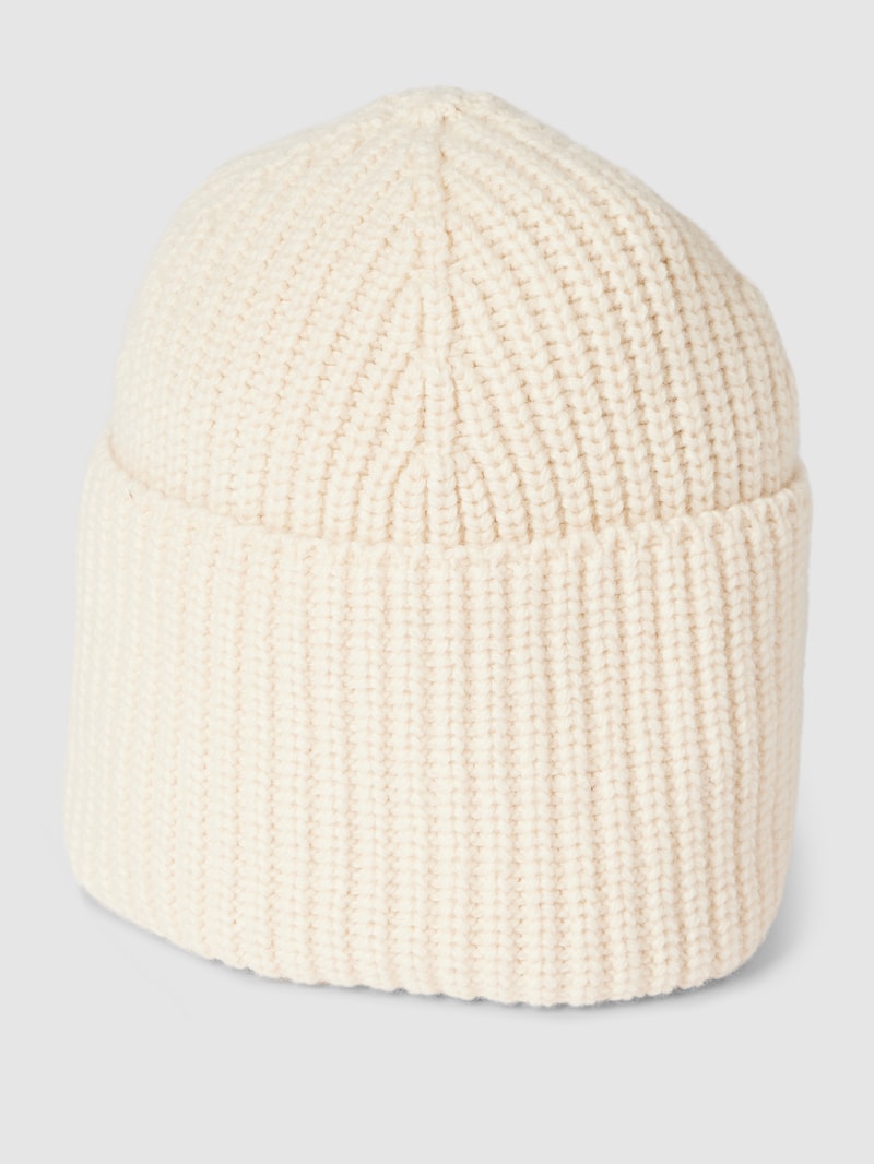 Beanie mit breitem Umschlag in ecru