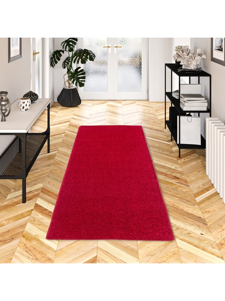 Snapstyle Hochflor Velours Teppich Läufer Mona in Rot günstig kaufen