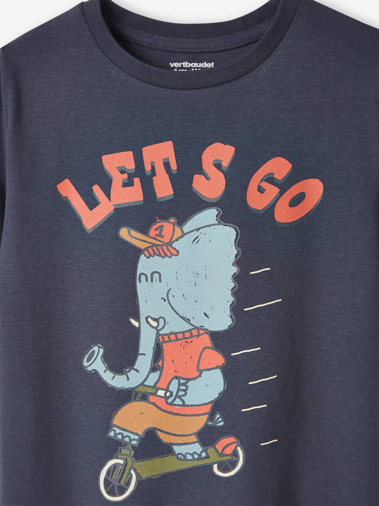 Tee-shirt animal ludique garçon gris chiné