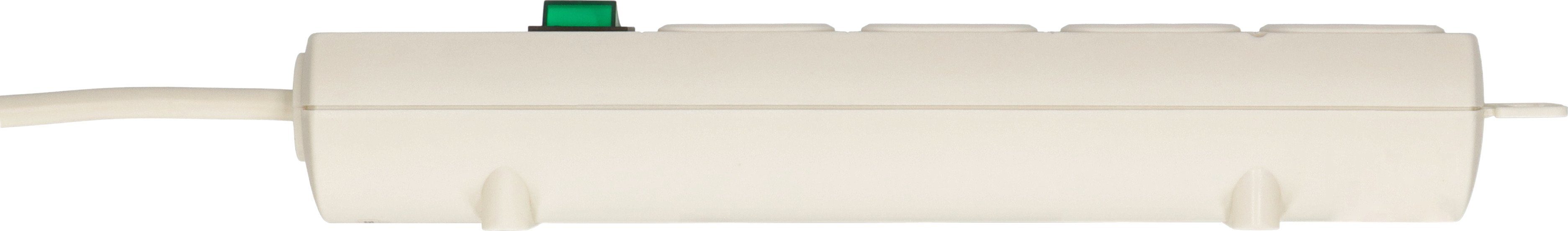 Brennenstuhl Comfort-Line Plus Steckdosenleiste 4-fach (Kabellänge 2 m), mit Flachstecker, Schalter und extra breiten Abständen der Steckdosen